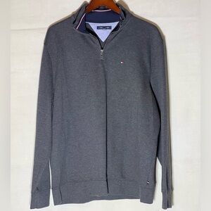 Mens Tommy Hilfiger 1/4 Zip pullover jacket.Color-Gray Size-L